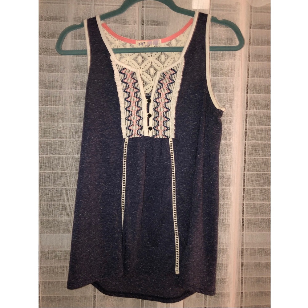 Tank top with lace detail